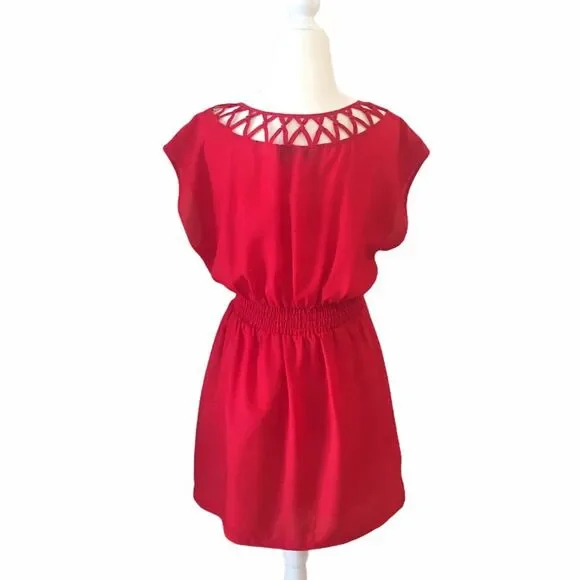 ❤️ Forever 21 Red Cage Dress ❤️ - Picture 9 of 15